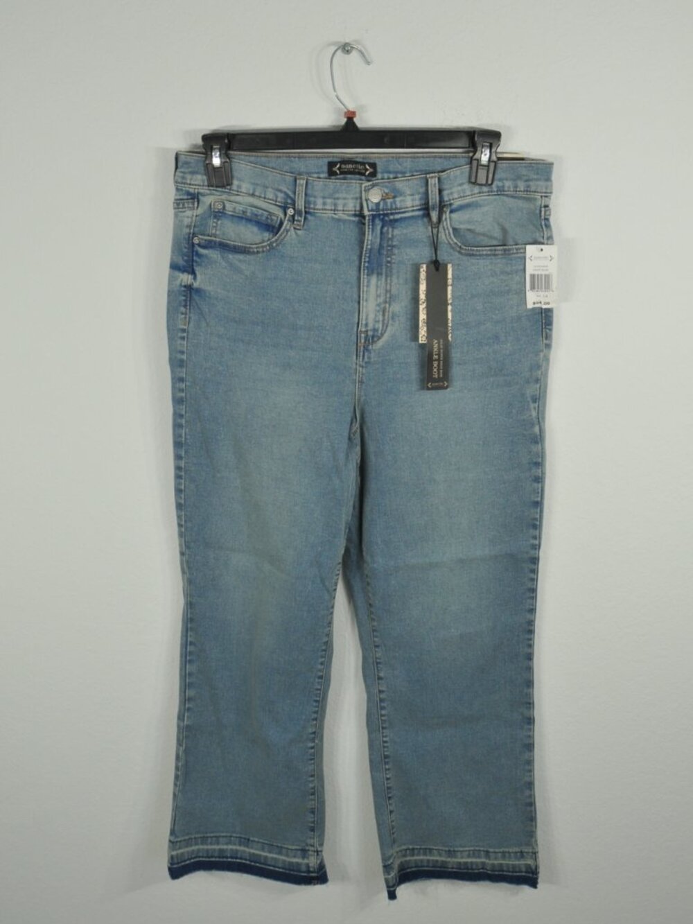 Nanette Lepore Women's Jolie Jeans 14 Super High Rise Ankle Boot Light Blue NWT